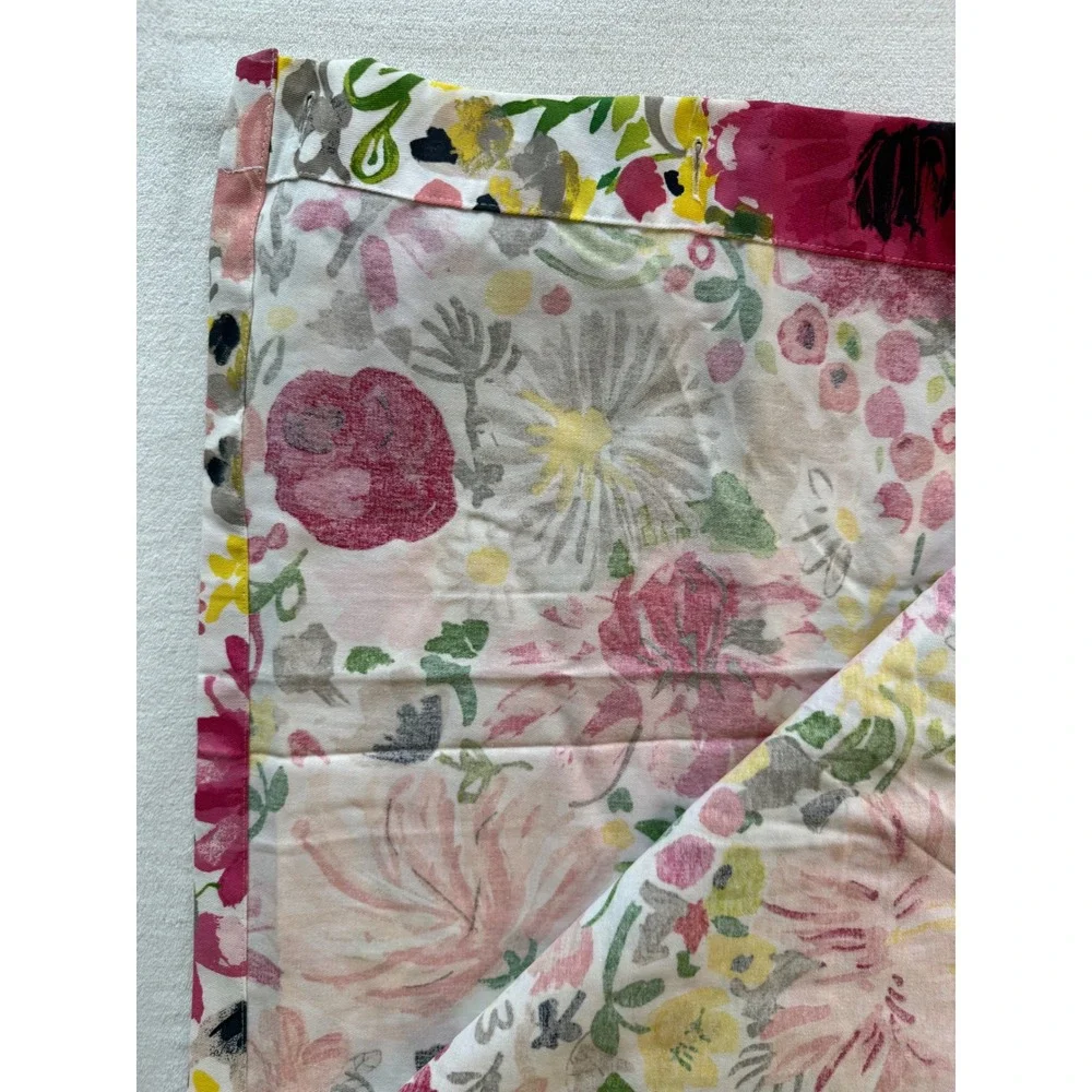 Kate Spade NY Shower Curtain Floral Pink Cotton Blend 72x72 Painterly Garden